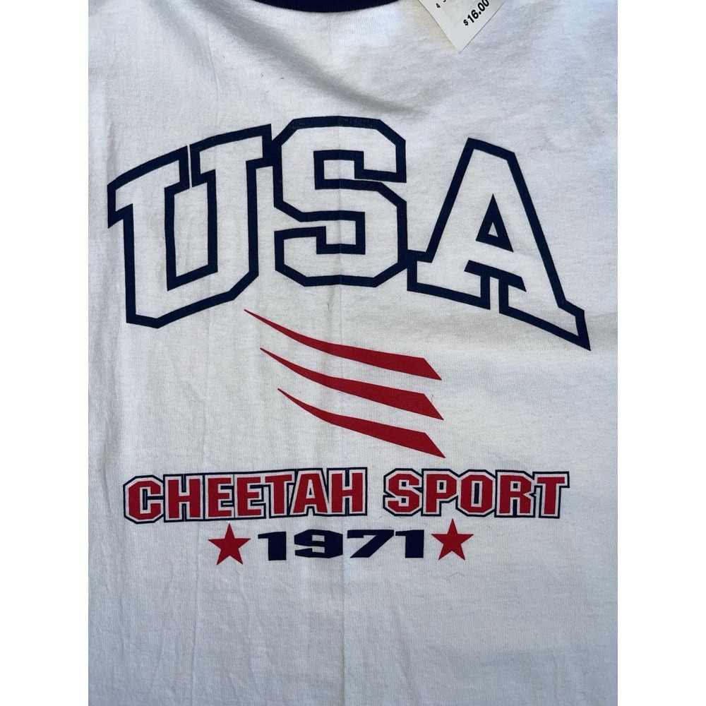 Vintage New With Tags Mervyn's Mens XL Team USA Cheetah Sports T- Shirt - Picture 3 of 7